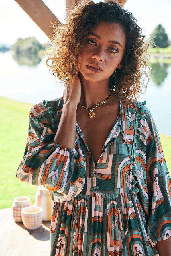 Emerald Arches Print Palace - Dress