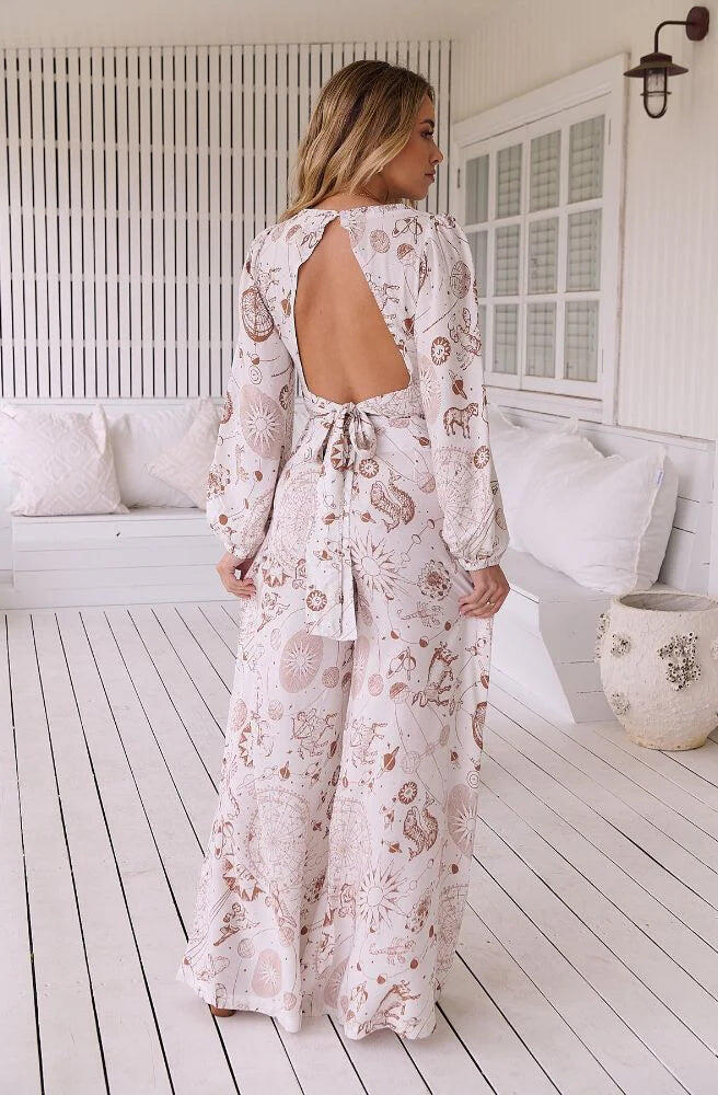 White Astrid Print Opal Pant - Bottoms