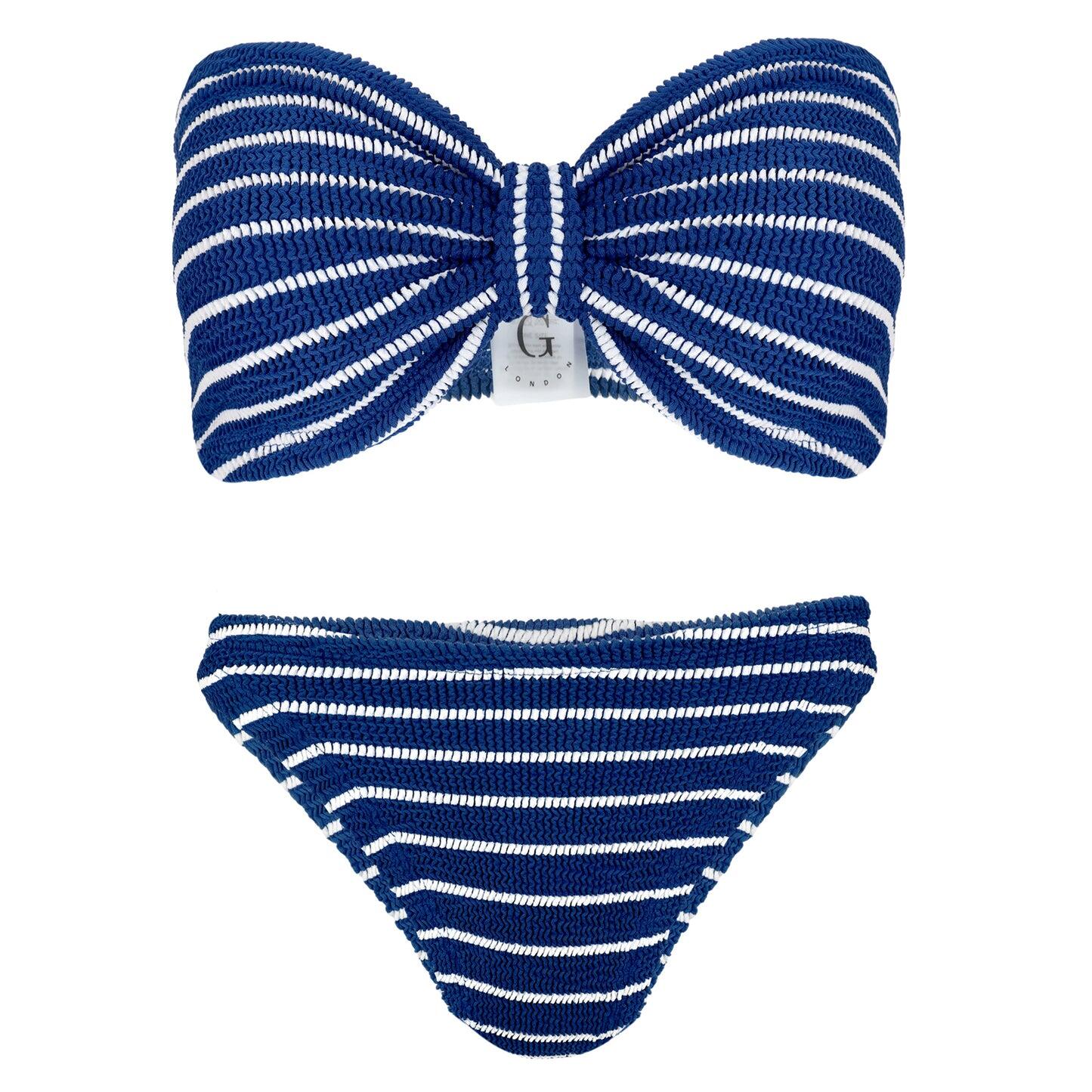 Jean Bikini Stripe Navy/White - ONE SIZE - Bikini