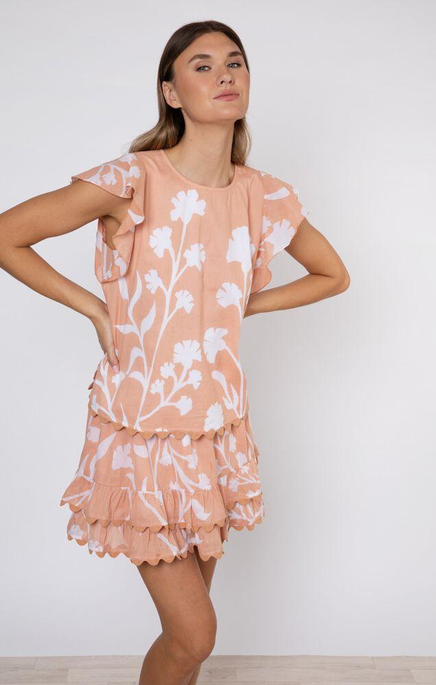 Sleeveless Frill Top Majorelle Print - Top