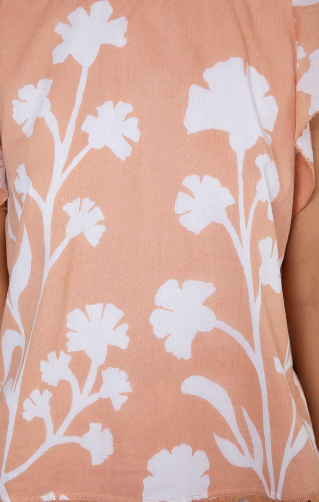 Sleeveless Frill Top Majorelle Print - Top