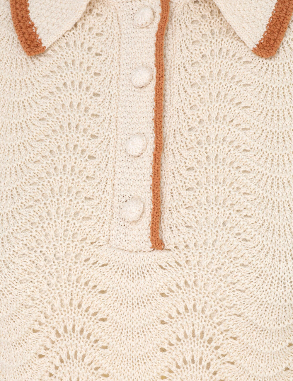 Load image into Gallery viewer, Junie Textured Knit Polo Tan/Cream
