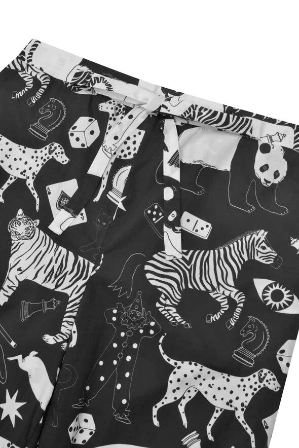 Swing Sleeve PJ Set Black & White - Pajama