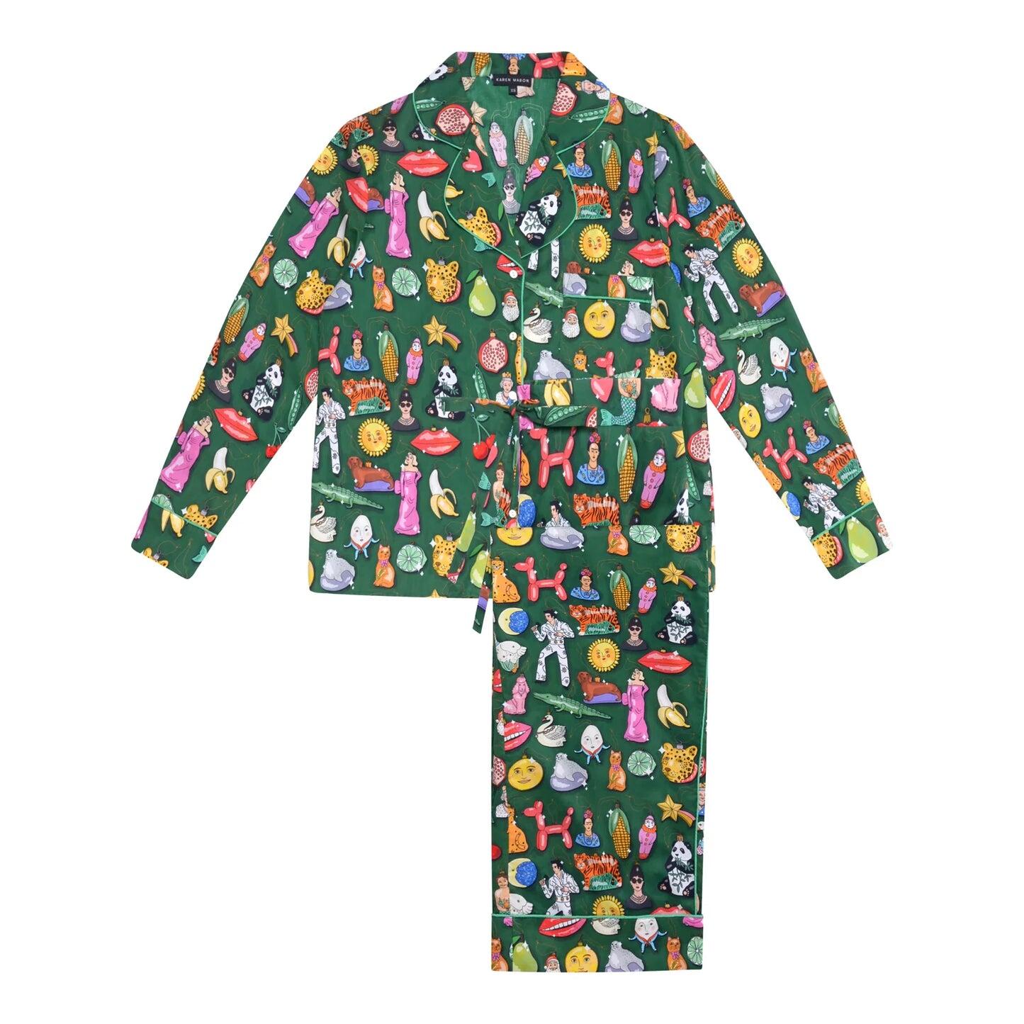 Christmas Baubles Classic Long Sleeve Set Green - Pajama