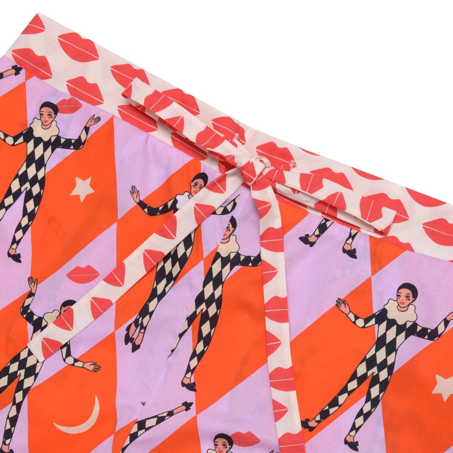Harlequin Classic Long Sleeve Set Purple Orange - Pajama
