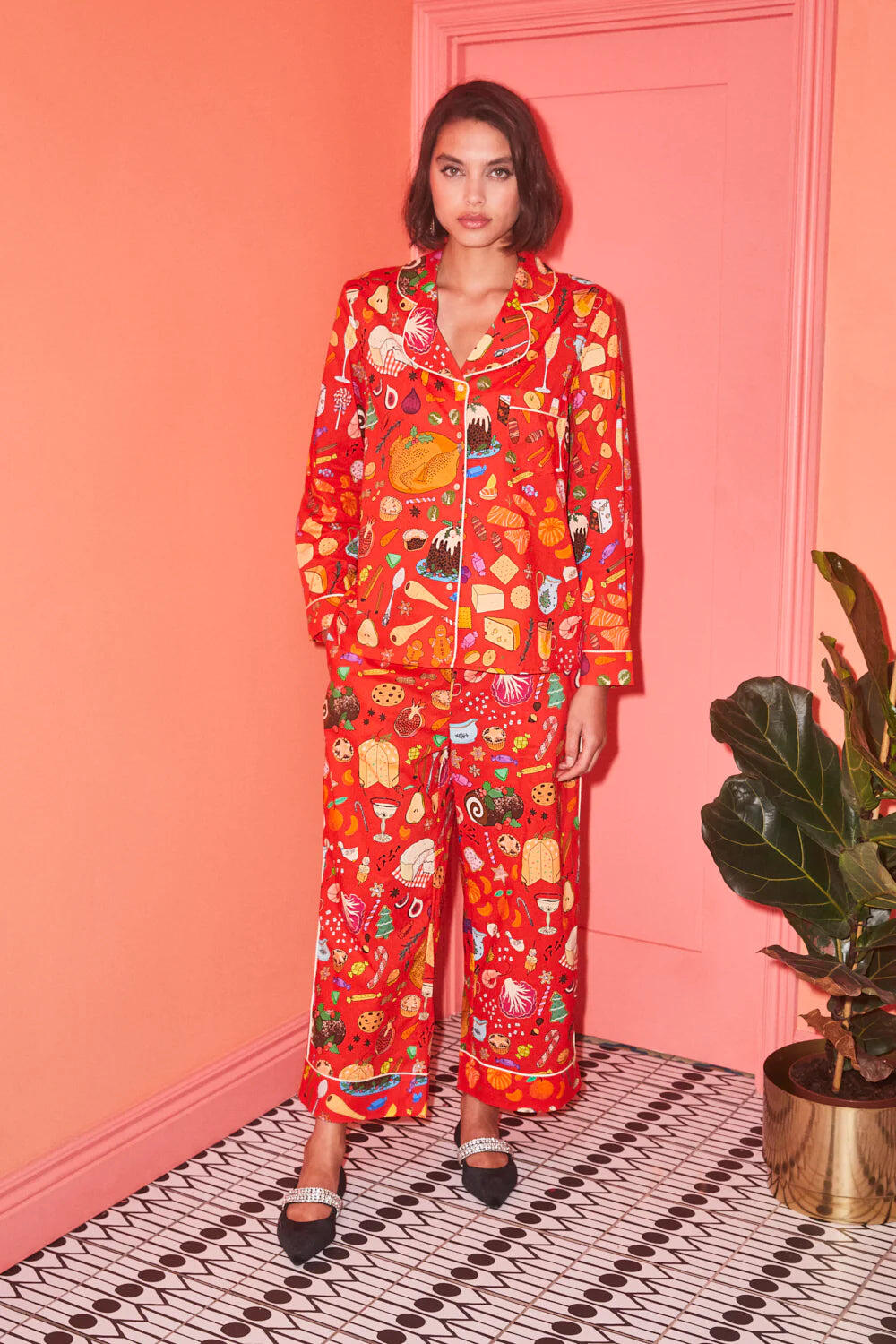 Holiday Feast Classic Long Sleeve Set Red - Pajama