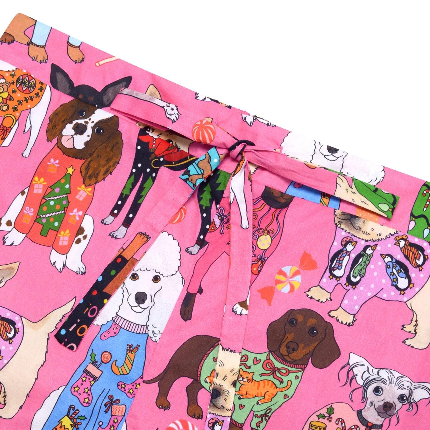 Christmas Jumper Dogs Classic Long Sleeve Set Pink - Pajama