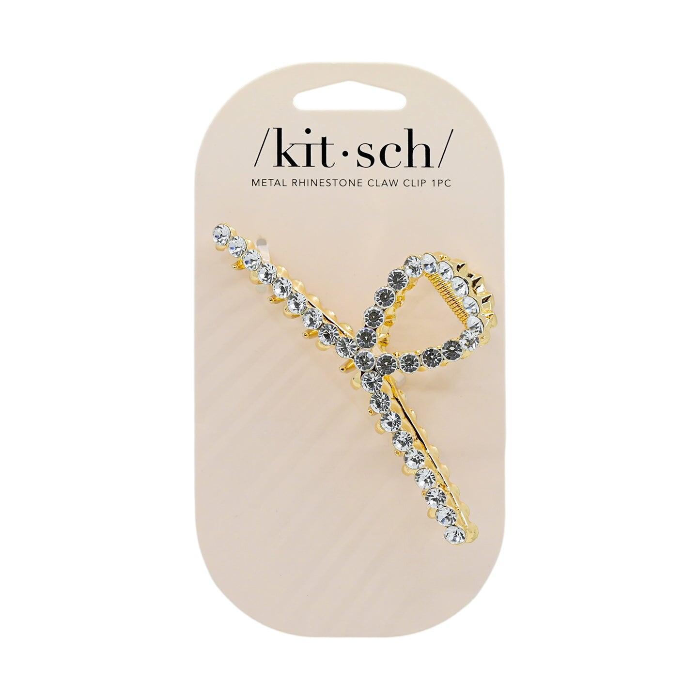 Metal Rhinestone Claw Clip Gold - ONE SIZE - Hair Accesories