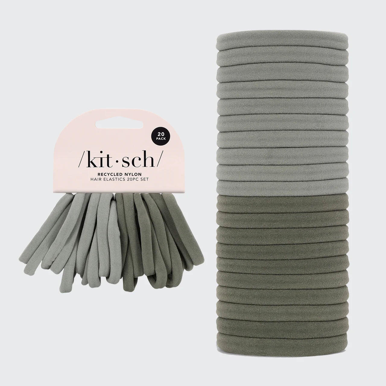 Recycled Nylon Elastics 20 pcs Eucalyptus - ONE SIZE - Hair Accessories