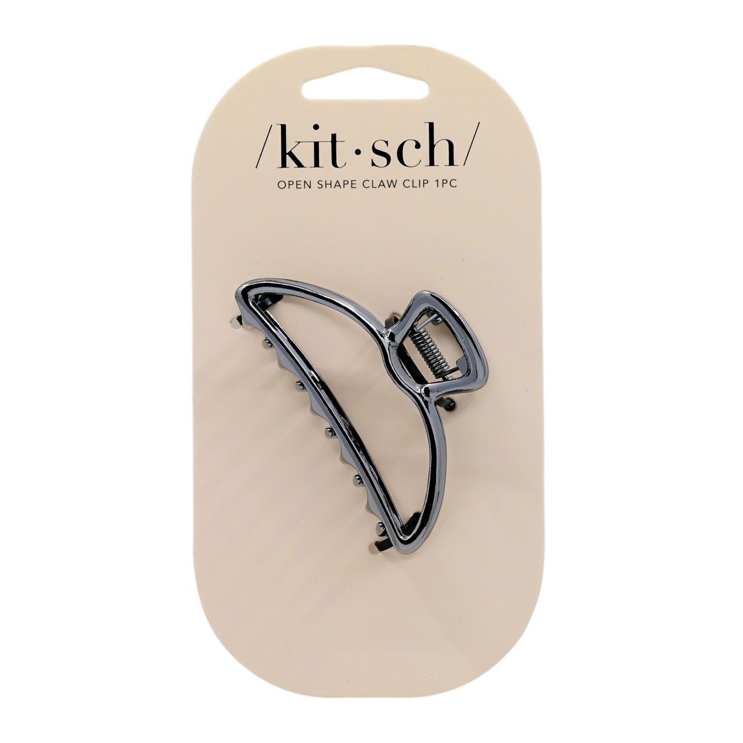 Open Shape Claw Clip Hematite - Hair Accessories