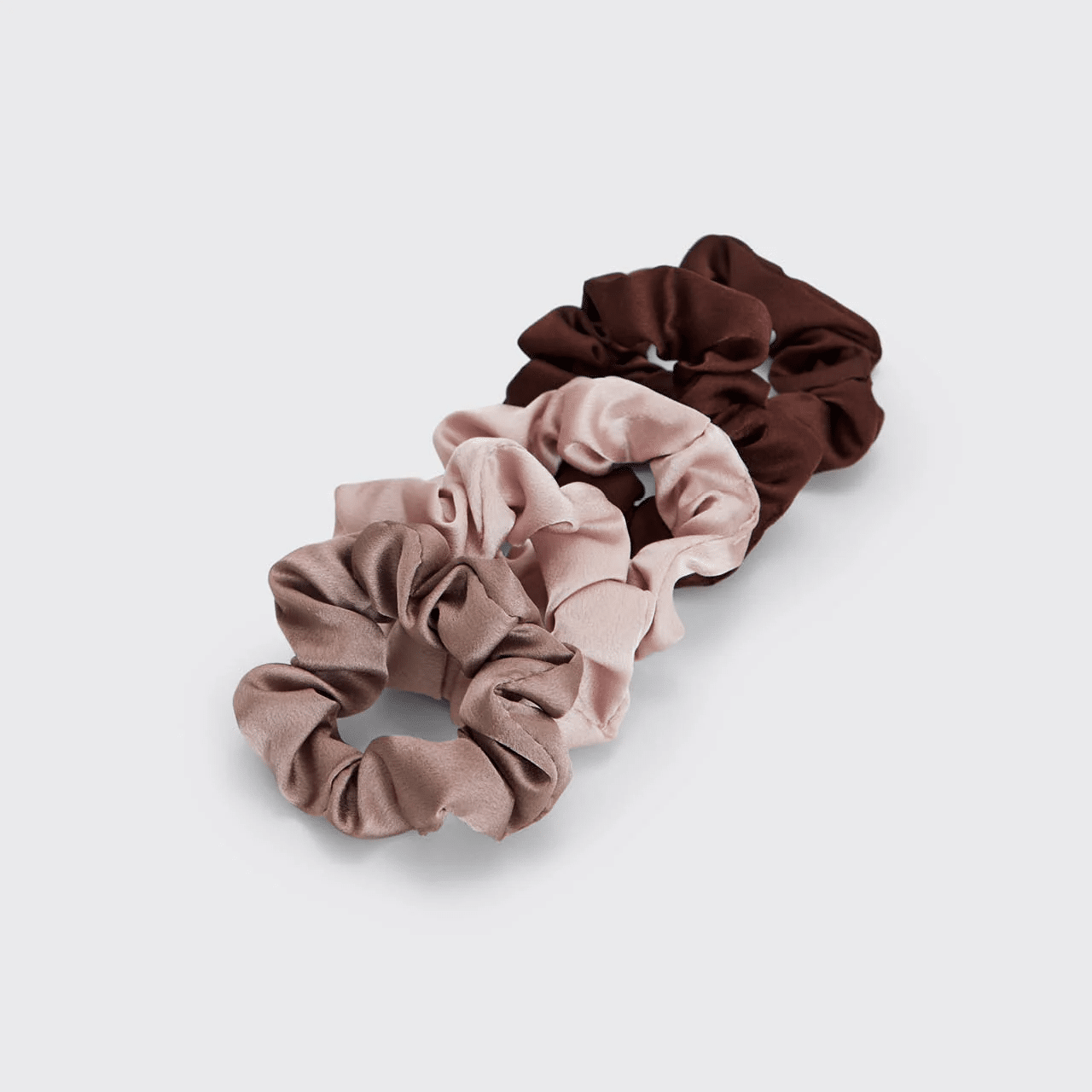 Satin Scrunchies 5pc Cameo - Hair Accessories