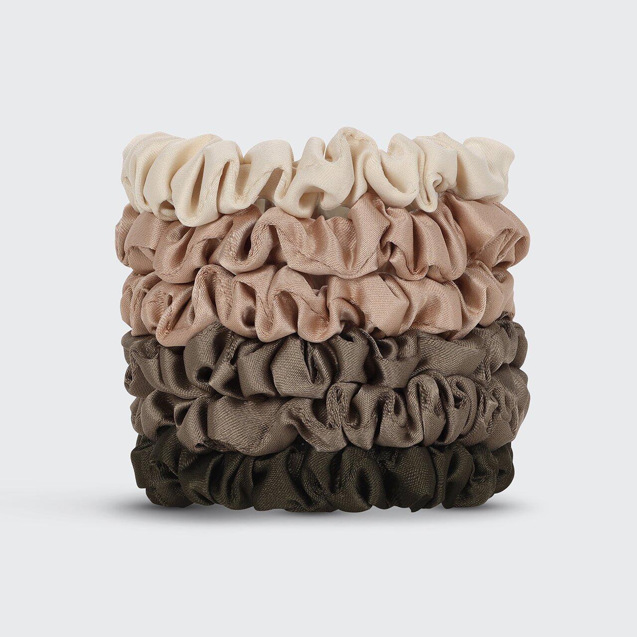 Ultra Petite Satin Scrunchies 6pcs Eucalyptus