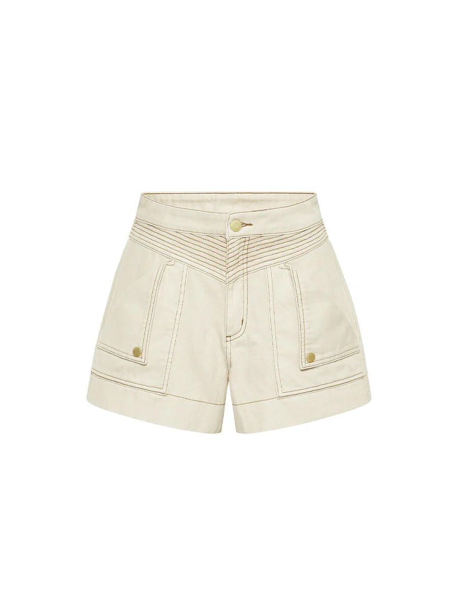 Celene Denim Short Cream