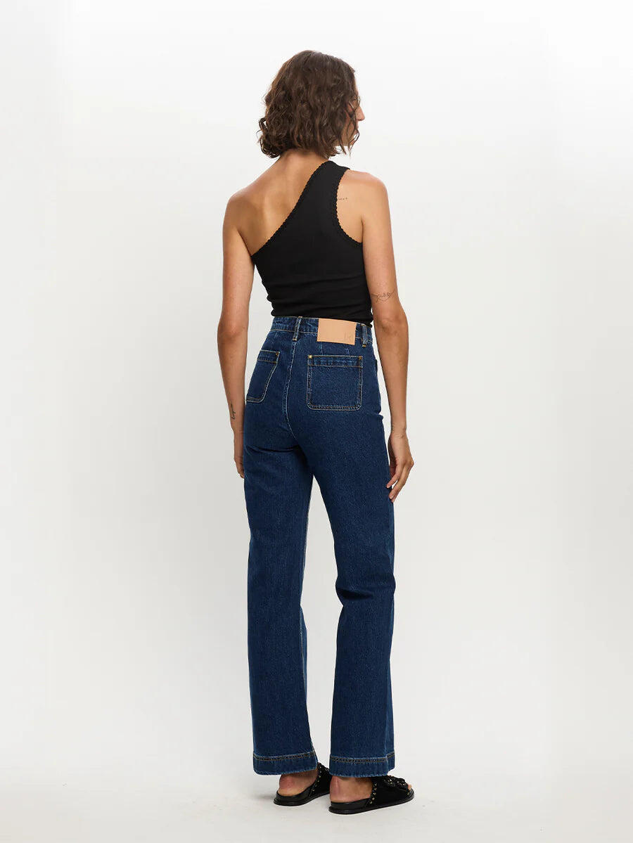 Tallulah One Shoulder Tank Black