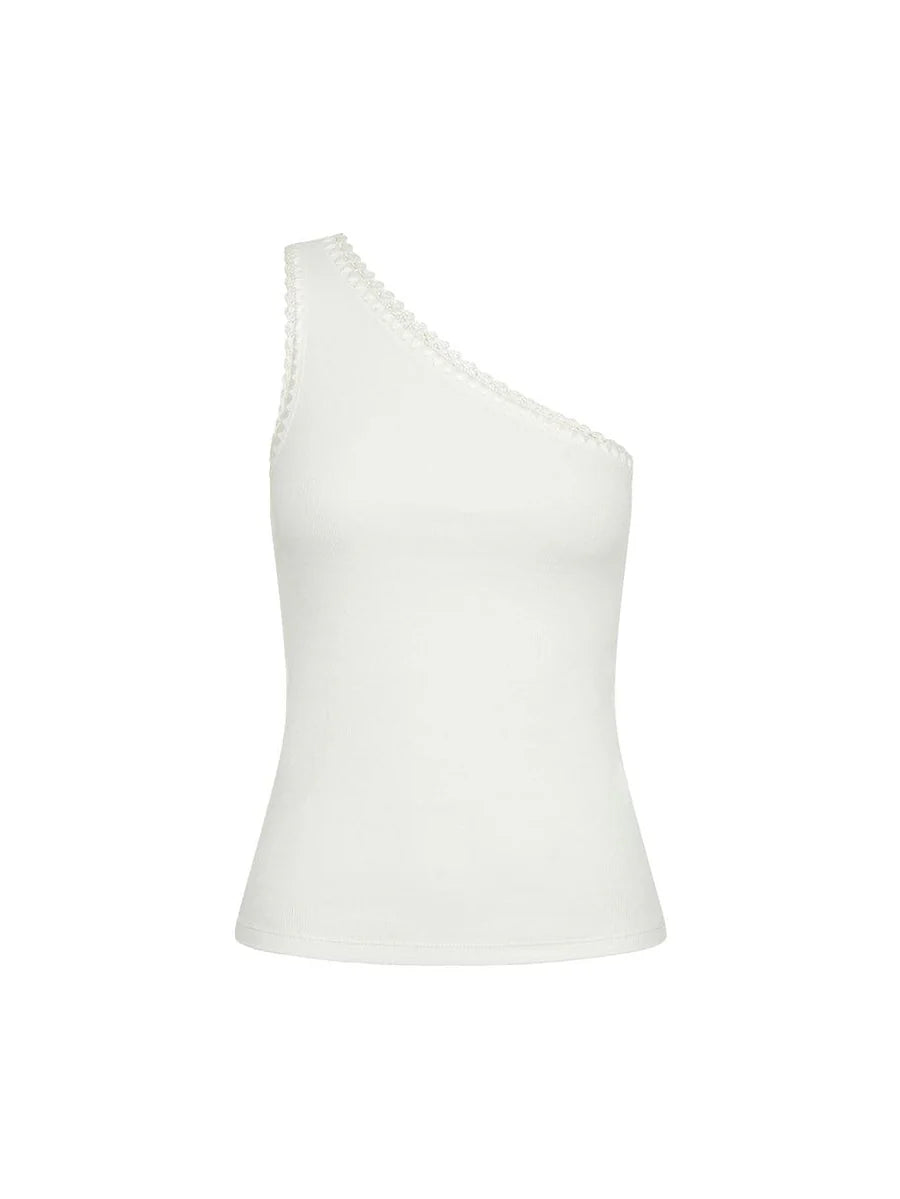 Tallulah One Shoulder Tank White