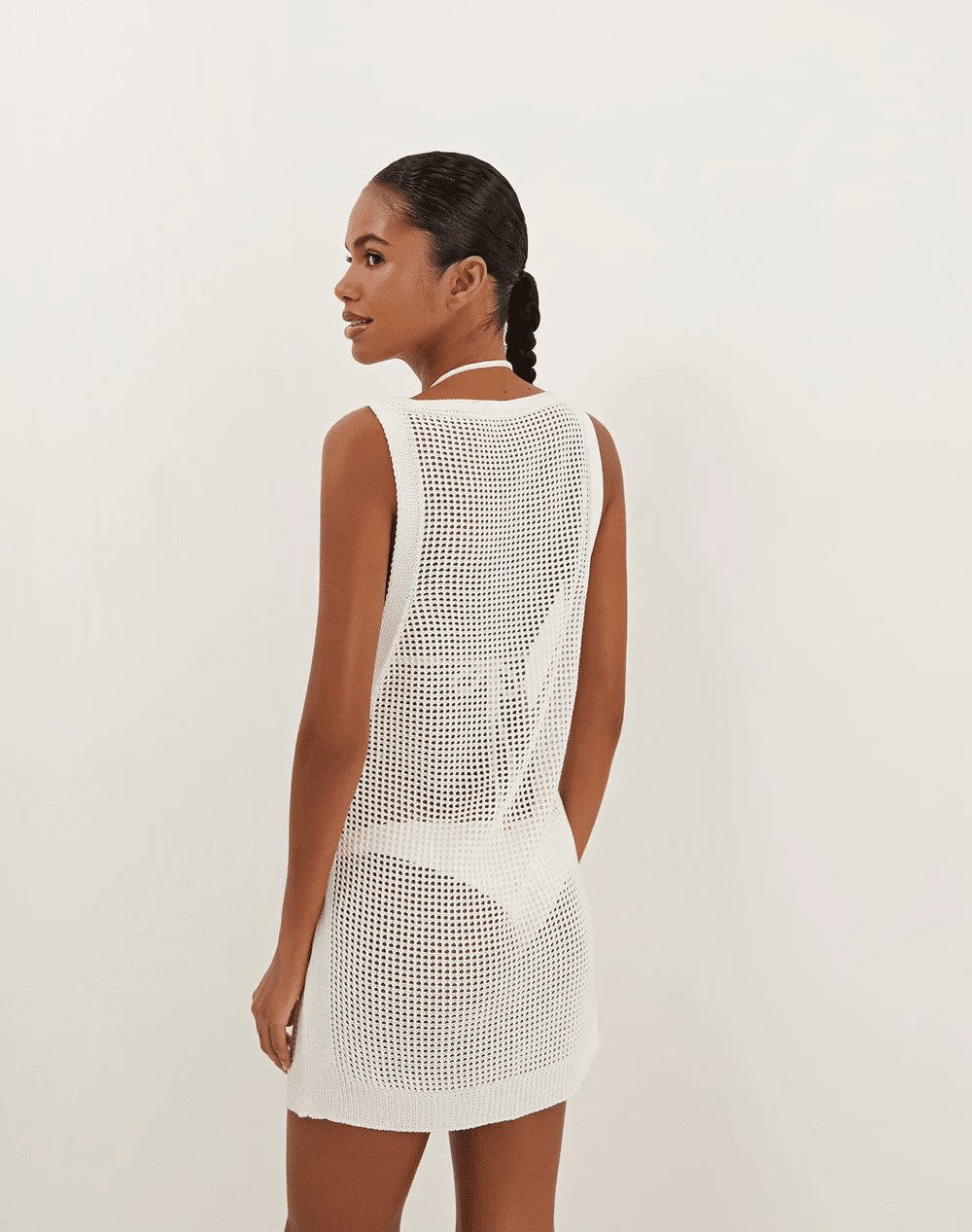 Knit Erika Short Cover Up Off White - Cover Up