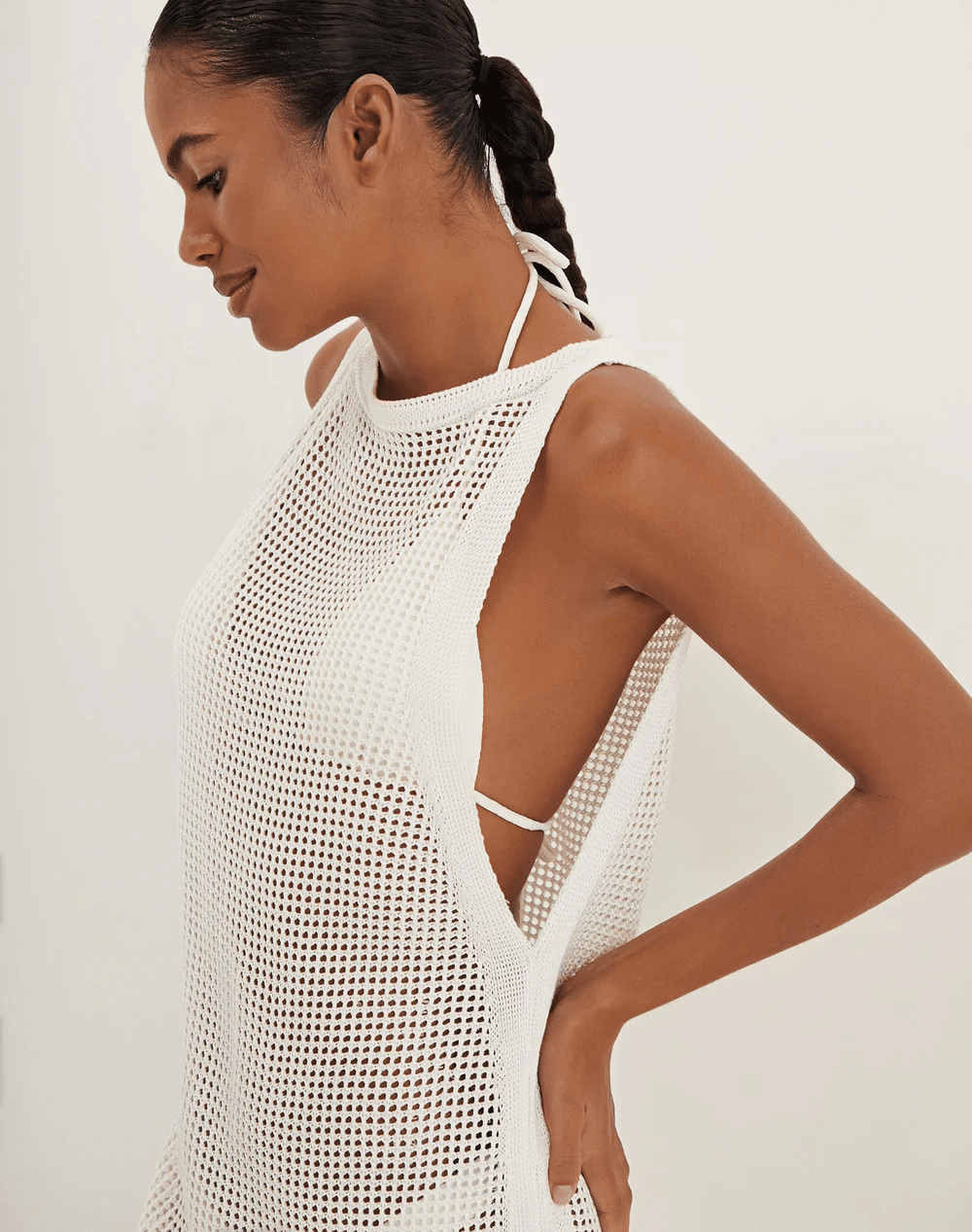 Knit Erika Short Cover Up Off White - Cover Up