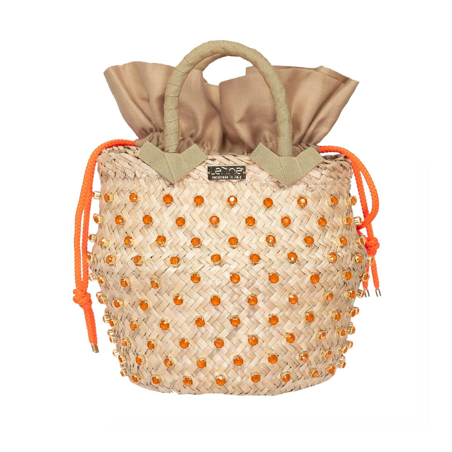 Large Orange Beach Straw Bag - Bag