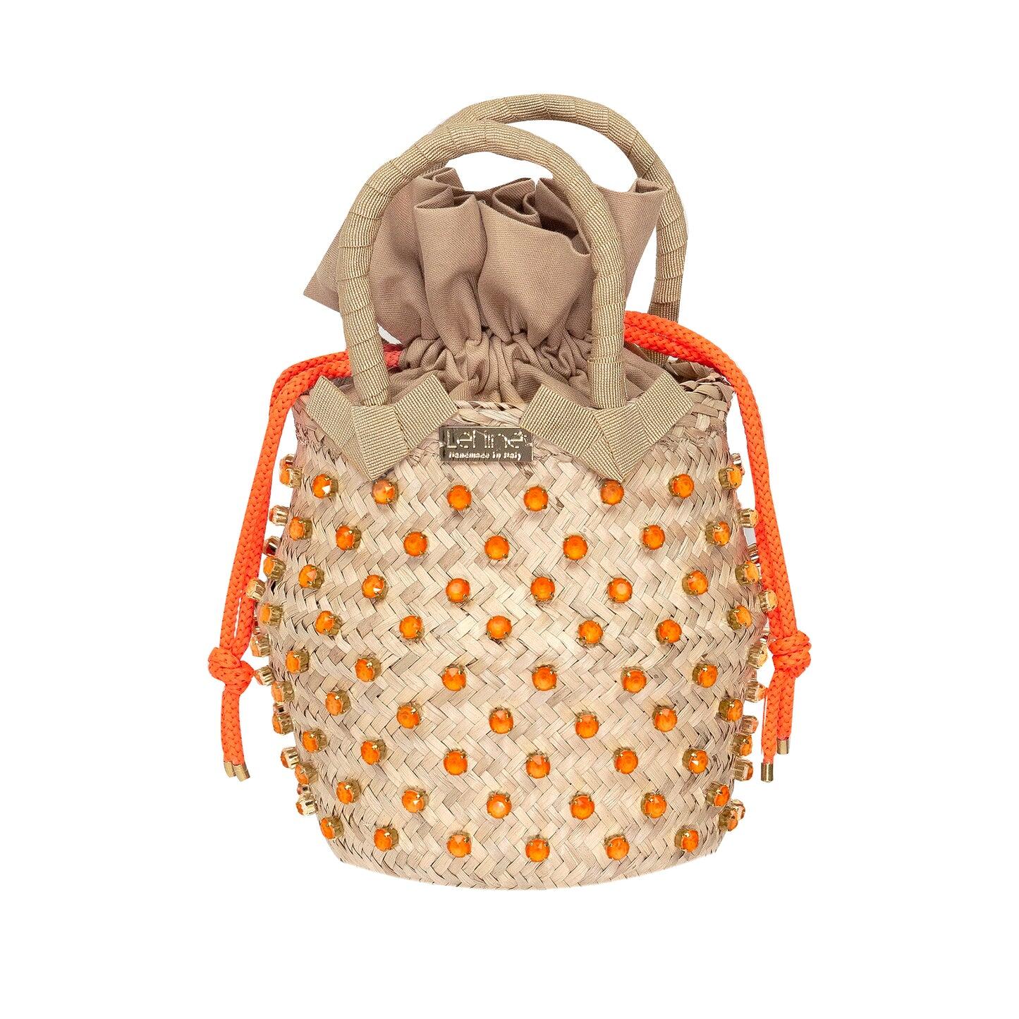 Load image into Gallery viewer, Straw Crossbody Bag in Orange
