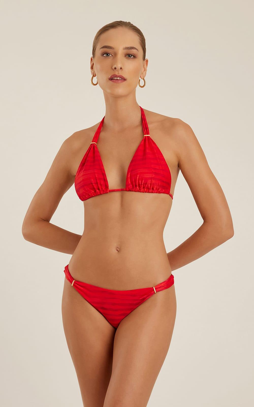 Adjustable A Bikini Bottom Stripe Flora - Bikini Bottom