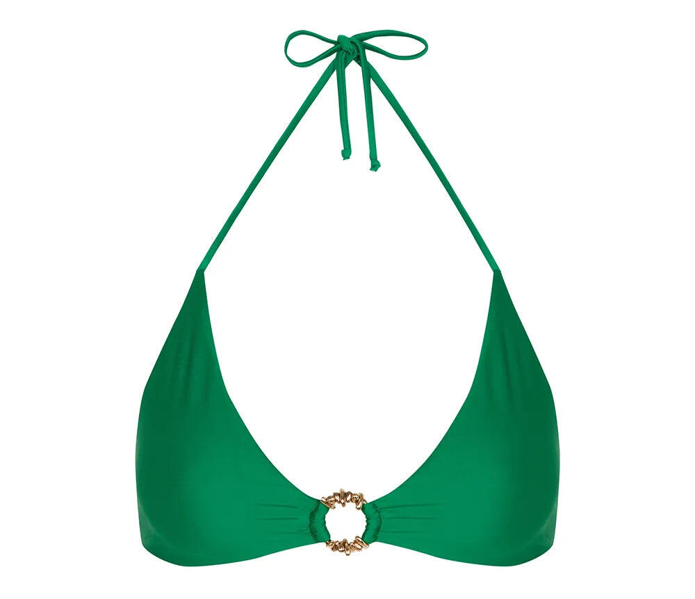 Triangle Front Detail Bikini Top Verdant - Bikini Top
