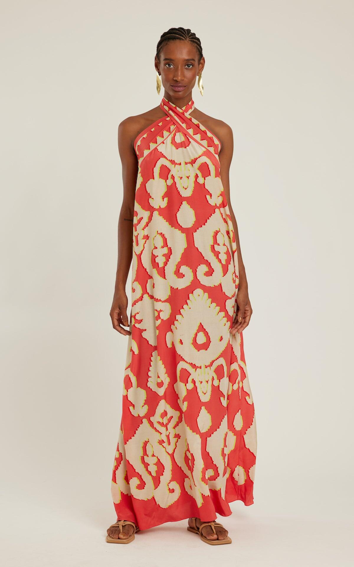 Silk Cross Neck Dress Turkey - Dress