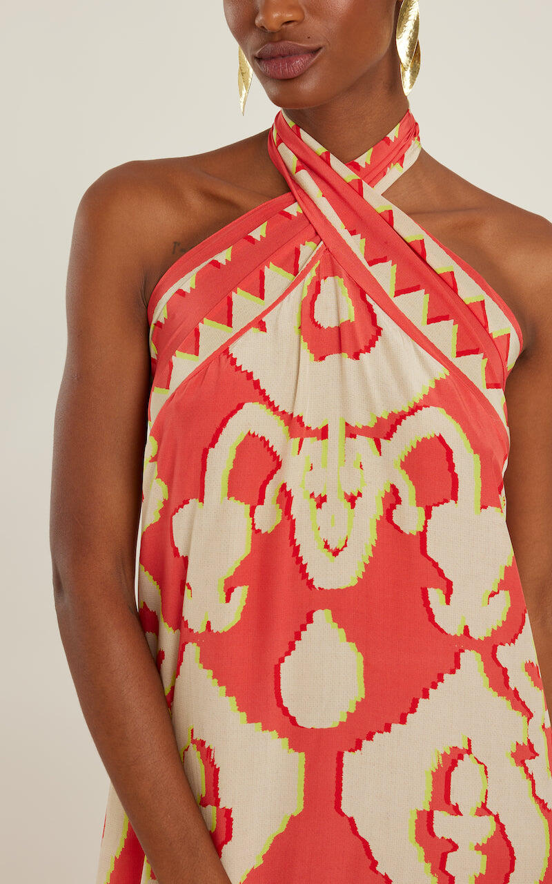 Silk Cross Neck Dress Turkey