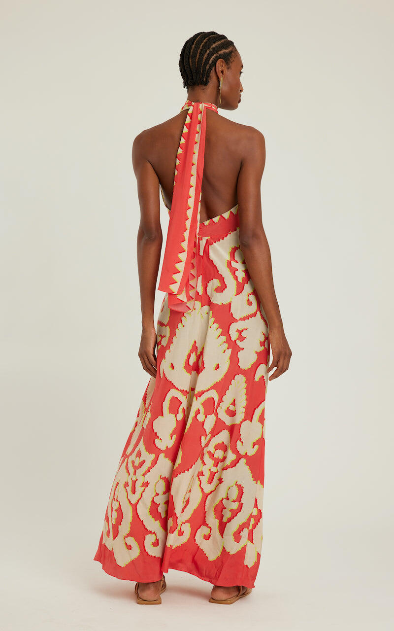 Silk Cross Neck Dress Turkey - Dress