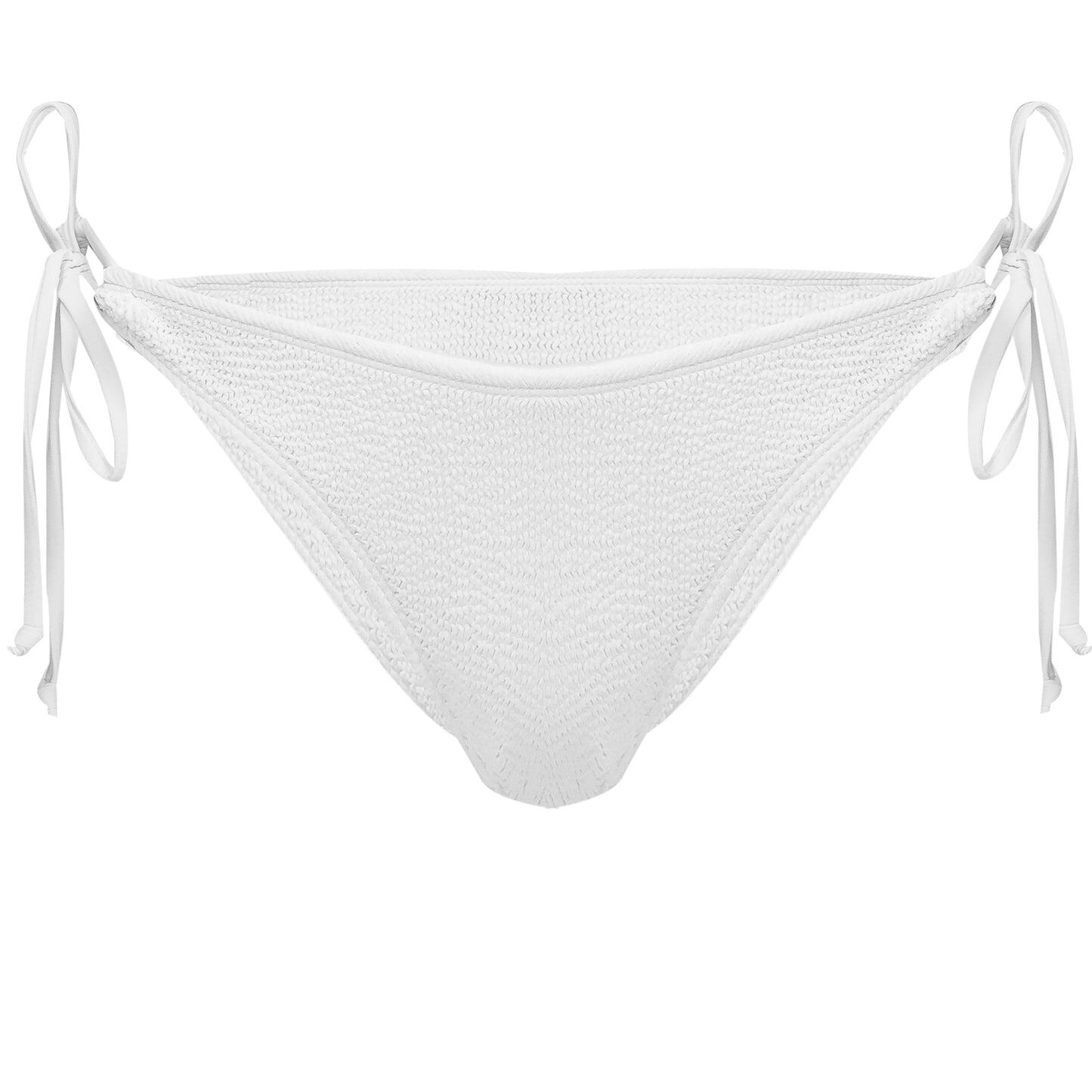 Jamaica Triangle Bikini Top & Side Tie Bottoms White - ONE SIZE - Bikini