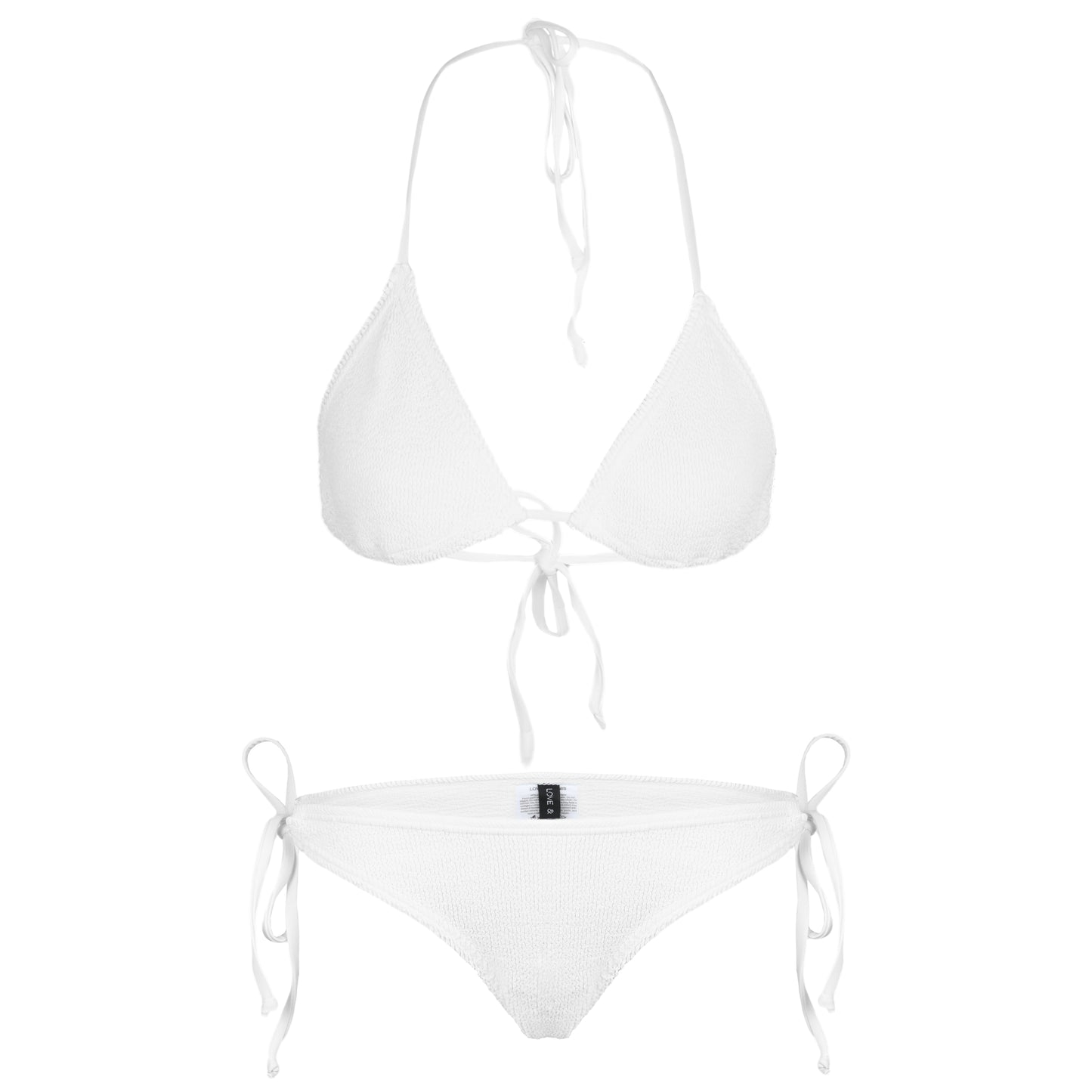 Jamaica Triangle Bikini Top & Side Tie Bottoms White - ONE SIZE - Bikini