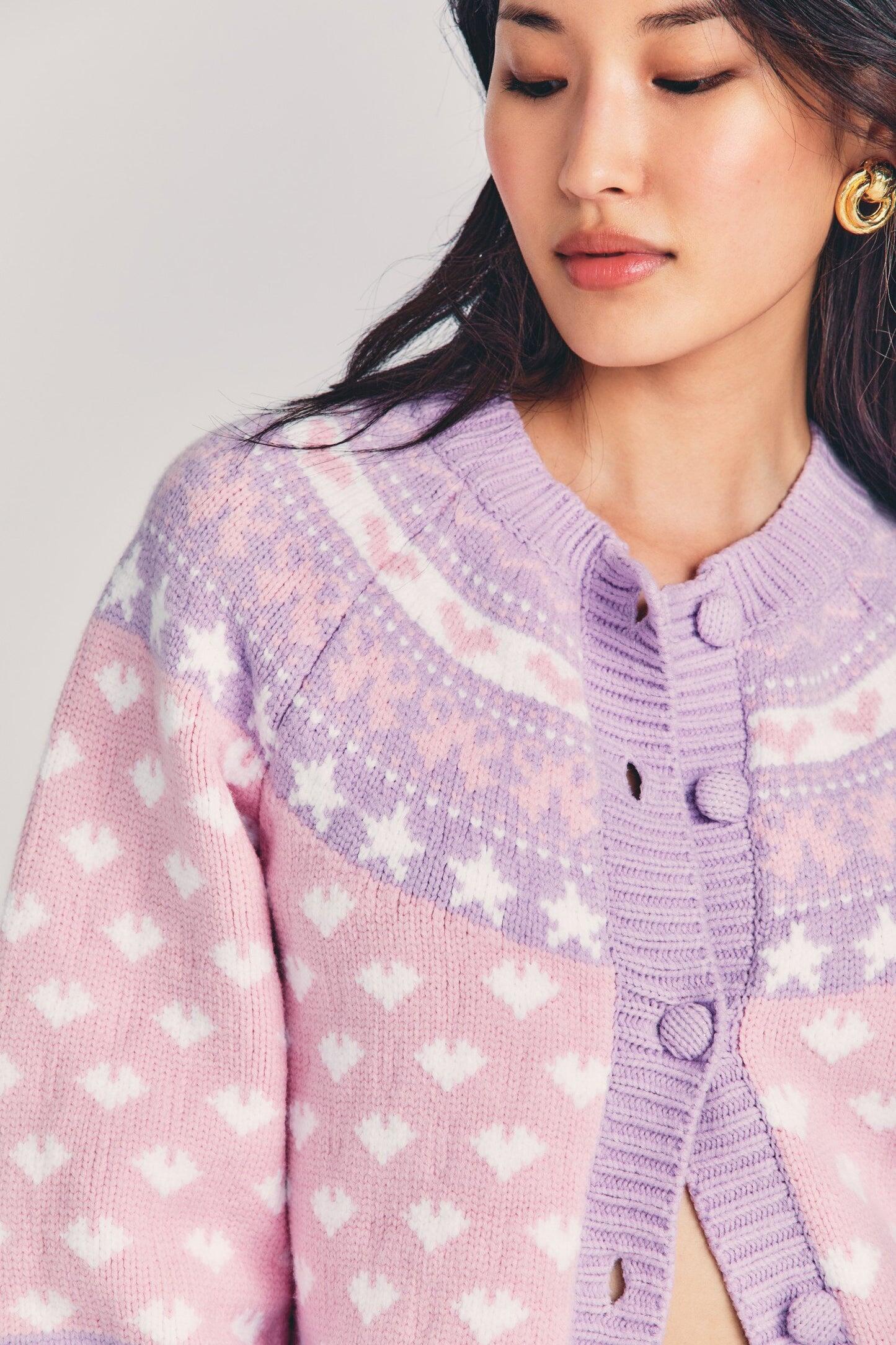 Amalo Boyfriend Cardigan Macaron Pink - Cardigan