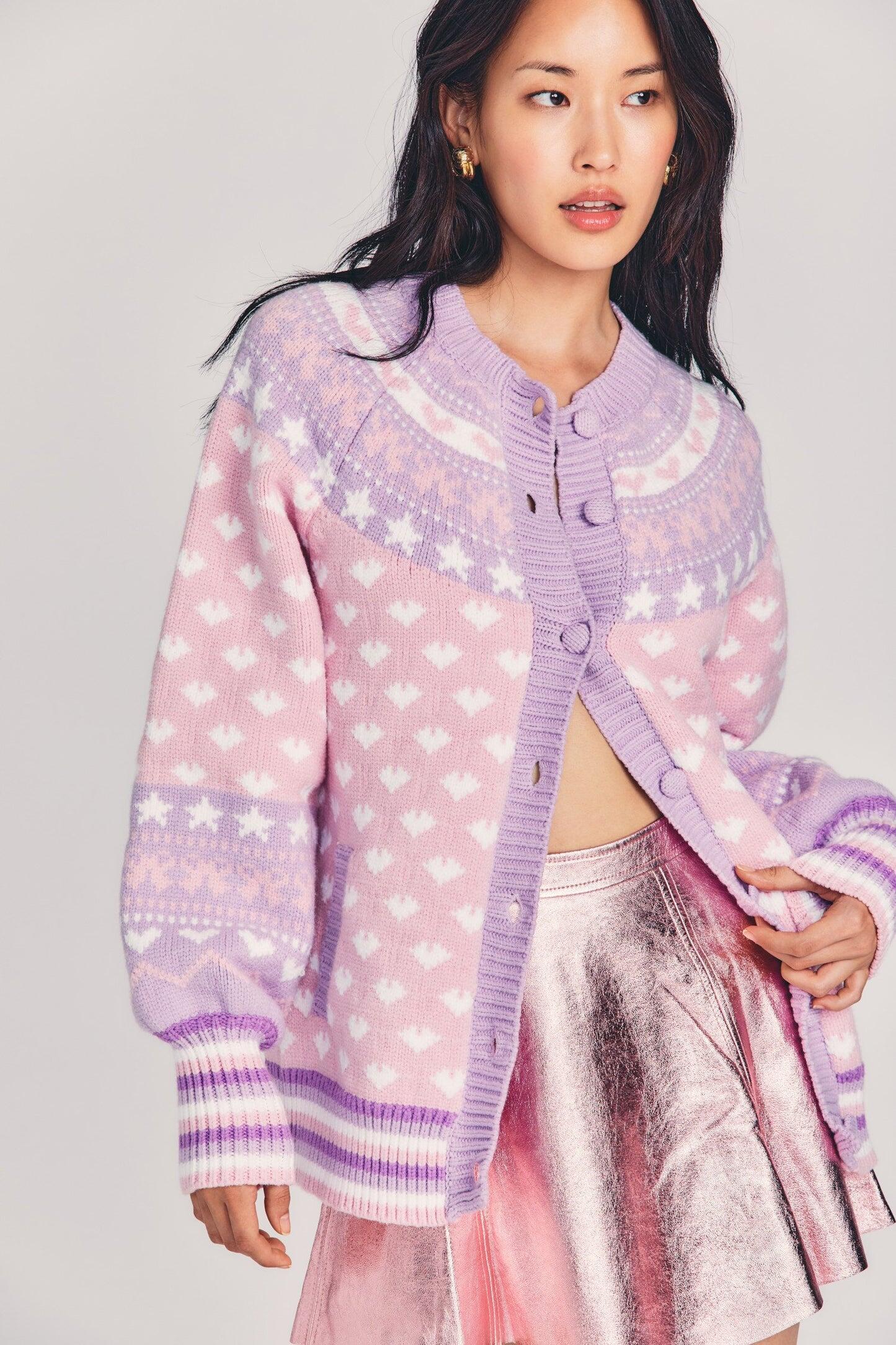 Amalo Boyfriend Cardigan Macaron Pink - Cardigan