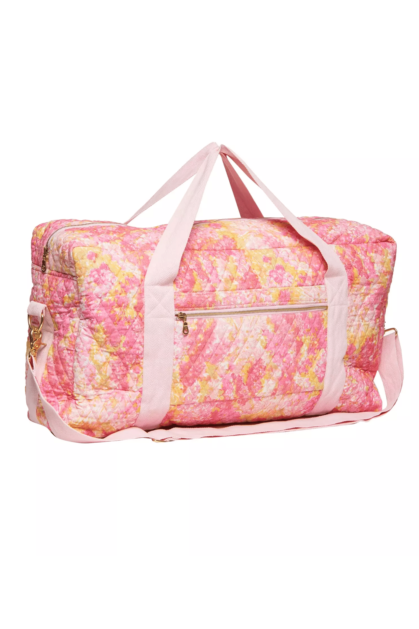 Pink Duffle Bag in Watercolour Floral Print - Bag