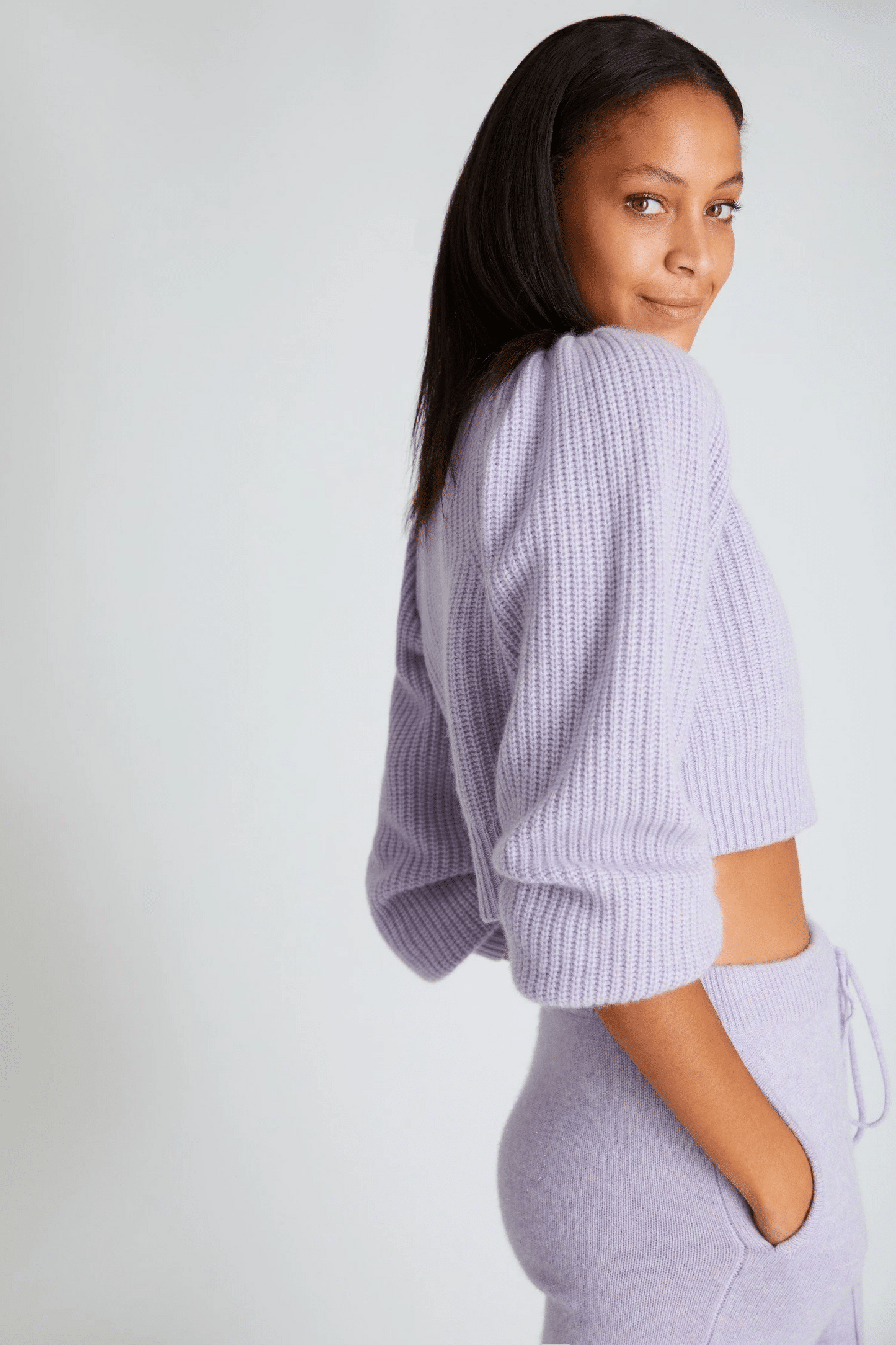 Avignon Cropped Cardigan Purple - Cardigan