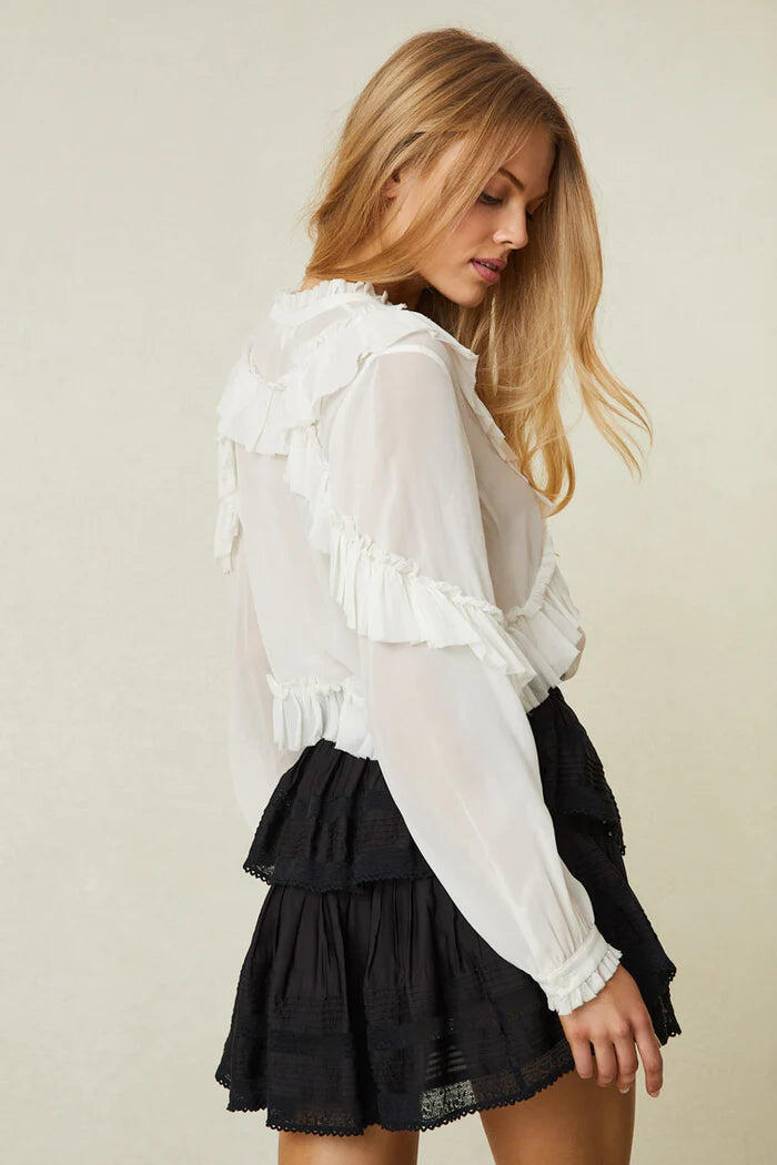 Overall ruffle deals skirt