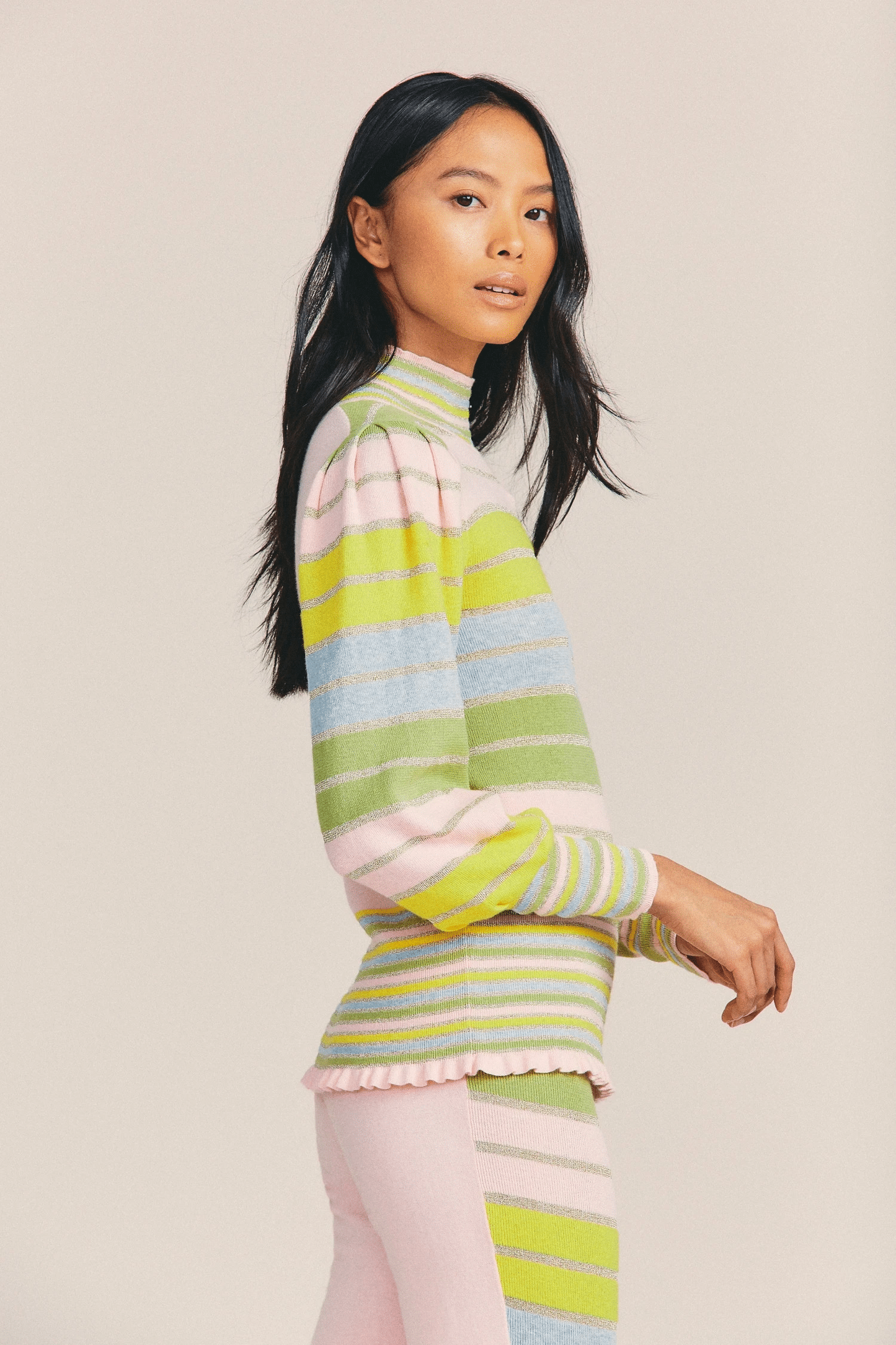 Crosby Mockneck Pullover Pastel Party - Top