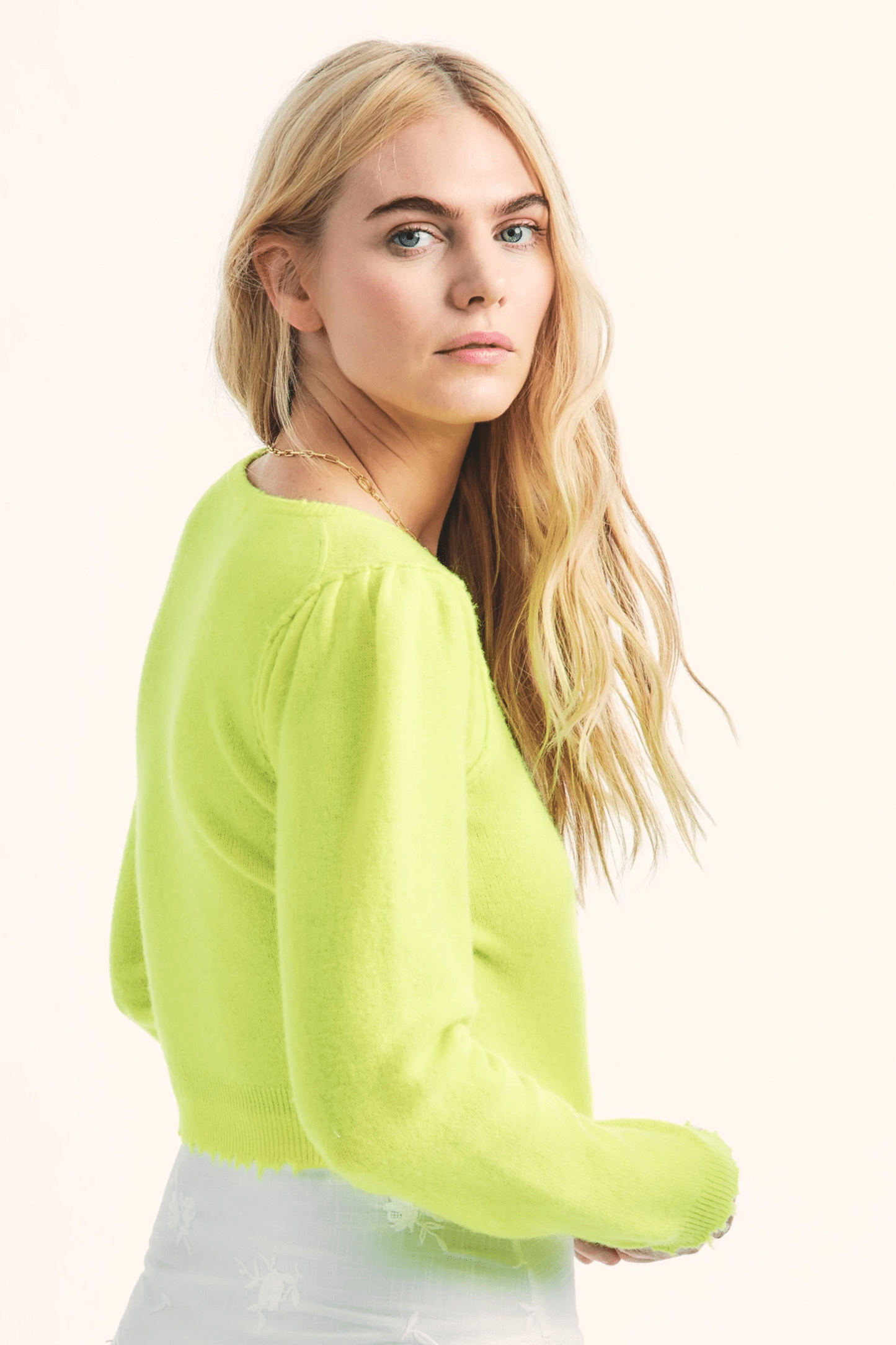 Lune Crop Pullover Neon Yellow