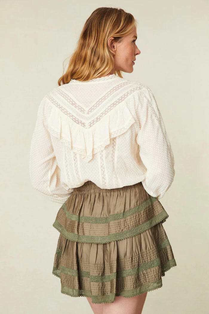 Ruffle Mini Skirt Forest Oak - Skirt