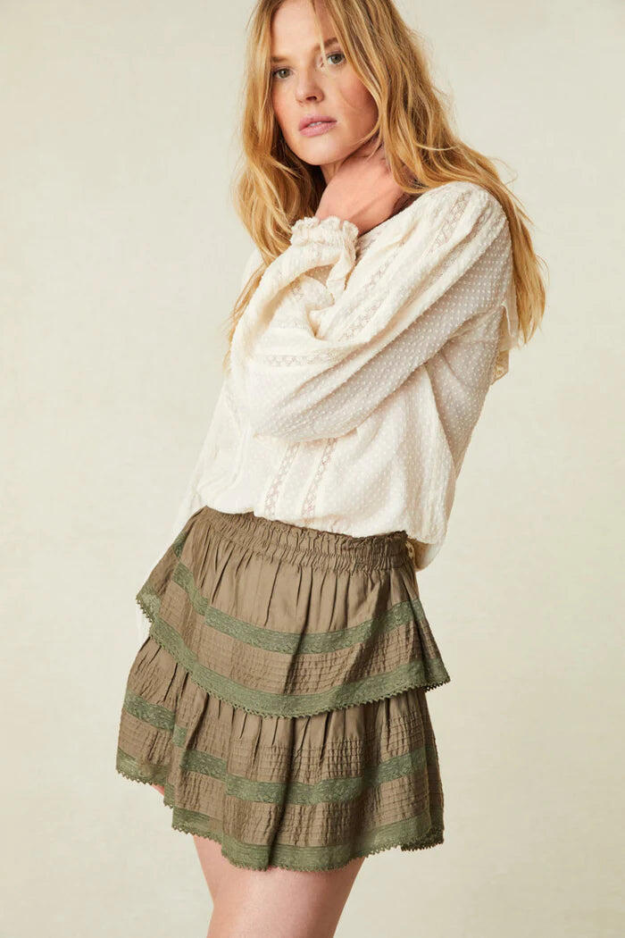 Ruffle Mini Skirt Forest Oak - Skirt