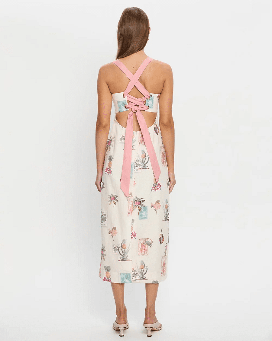 Lyra Tie Back Midi Dress - Dress