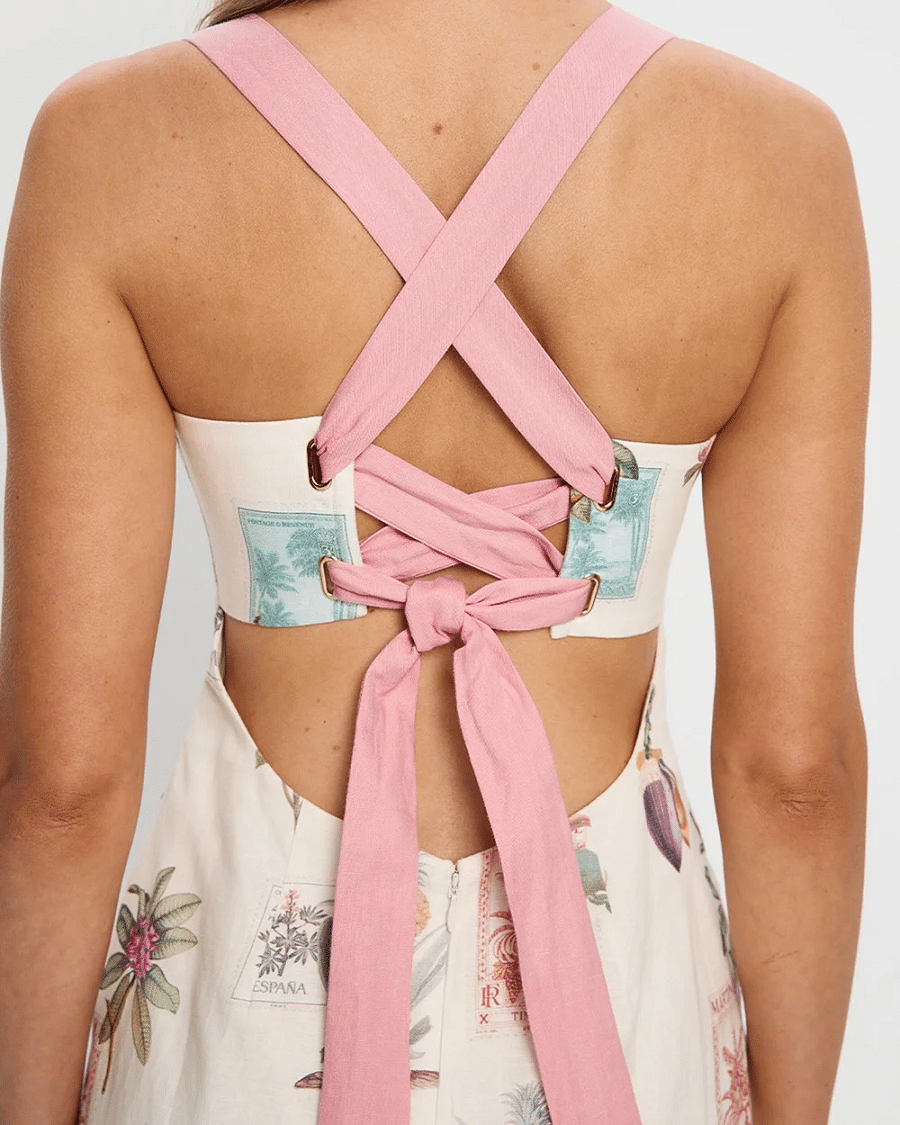 Lyra Tie Back Midi Dress - Dress