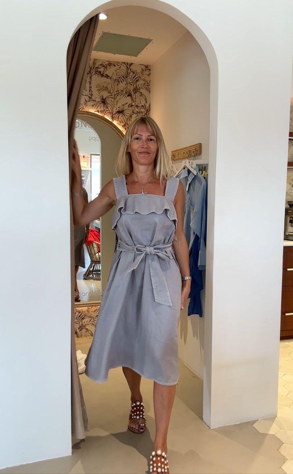 Nardo Dress Seagull/Coconut Embroidery - Dress
