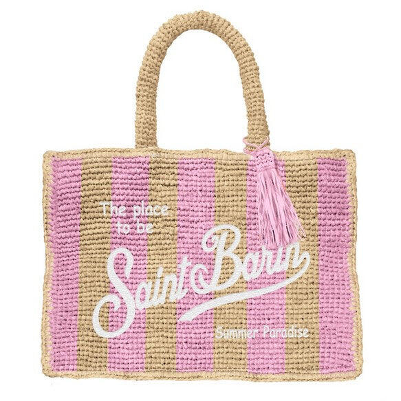 Colette Raffia Stripes Pop Pink Bag