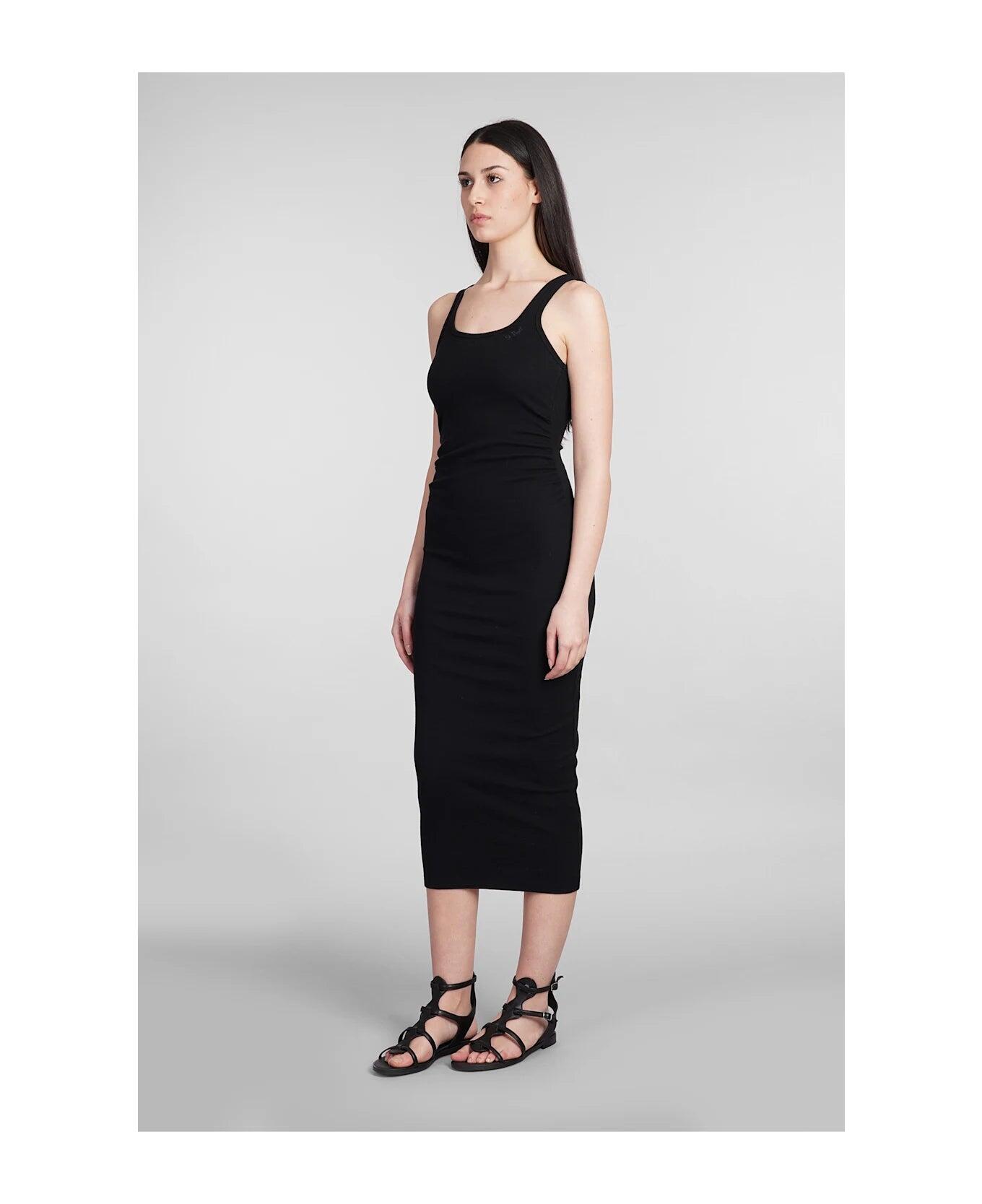 Jennifer Rib Midi Dress Black