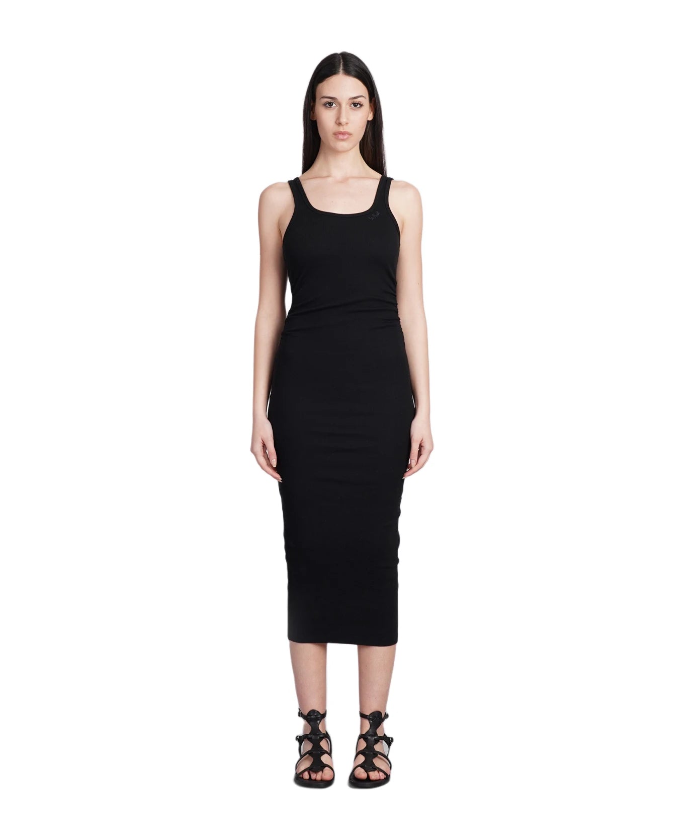 Jennifer Rib Midi Dress Black