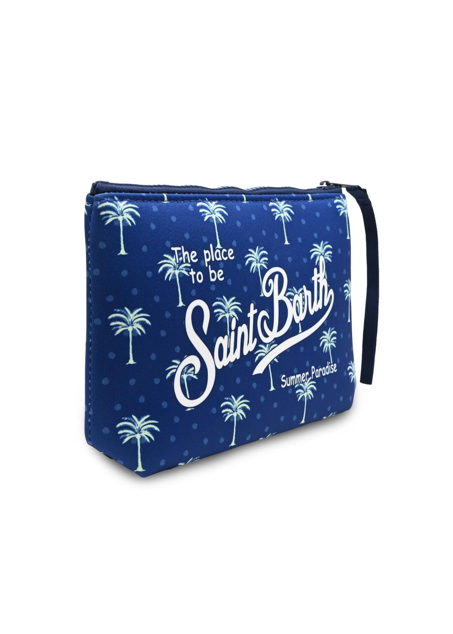 Aline Buti Palm Blue Pouch