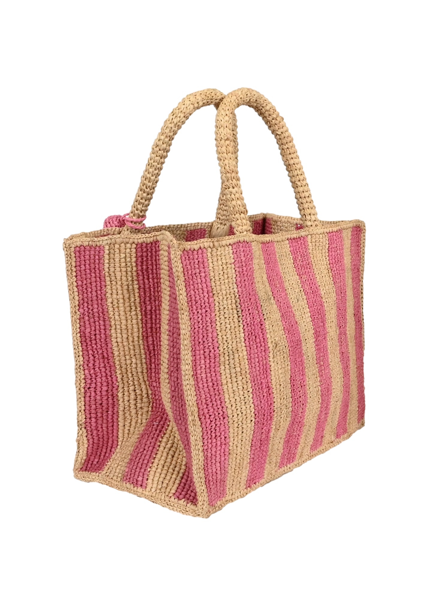 Colette Raffia Stripes Pop Pink Bag