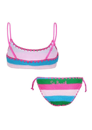 Jaiden Bralette Bikini Green, Blue & Pink