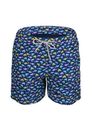 Lighting Micro Shark Trouble Multi Blue Mens Swimshorts