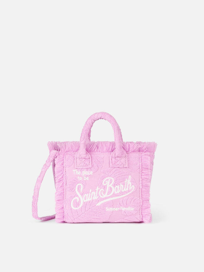 Vanity Mini Sponge Terry Embossed Leaf Pink - ONE SIZE - Bag